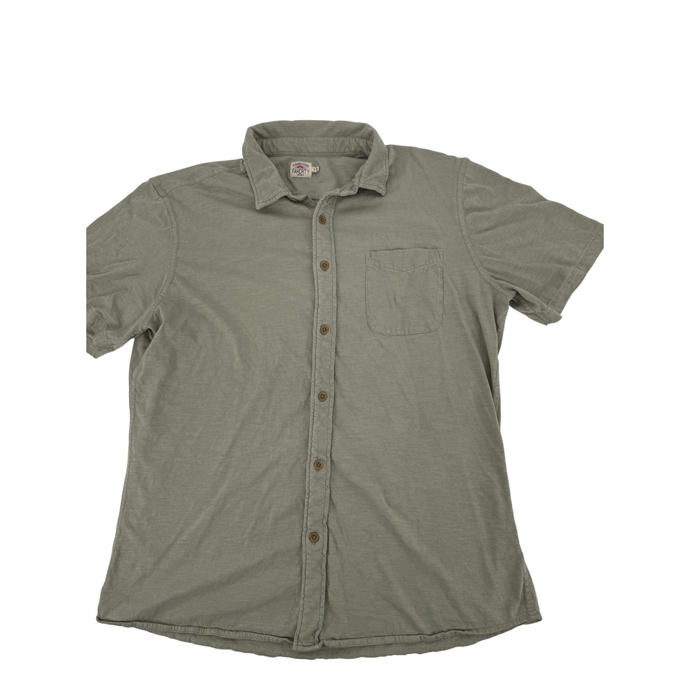 Faherty Knit Shirt Men XL Sage Green Short Sleeve Slub Organic Cotton